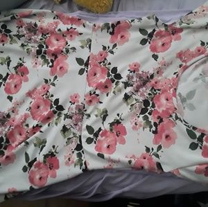 White Floral  skater dress